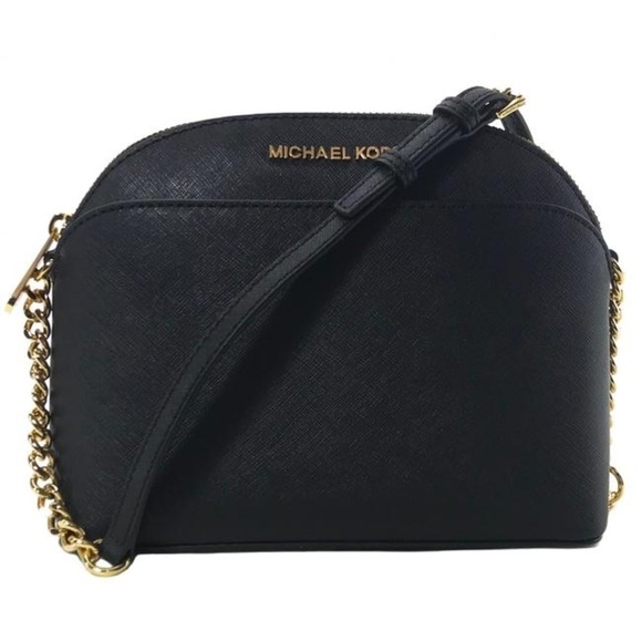Michael Michael Kors Emmy Medium Saffiano Leather Crossbody Bag Black - Picture 3 of 16